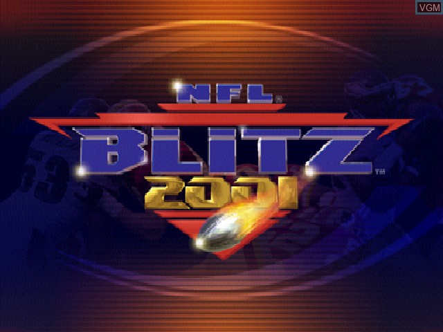 Title screen of the game NFL Blitz 2001 on Nintendo 64