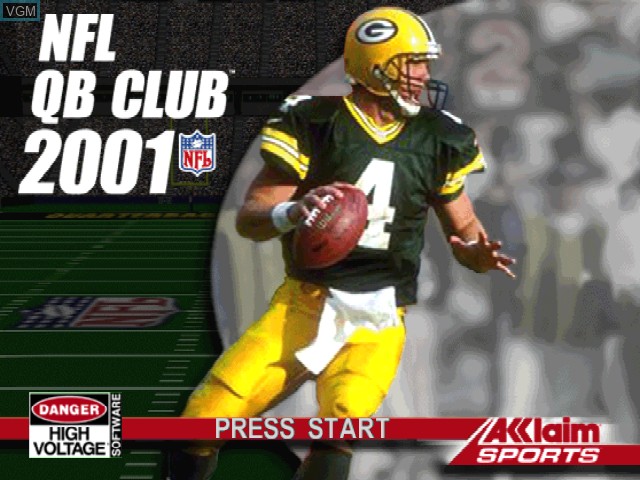 Title screen of the game NFL QB Club 2001 on Nintendo 64