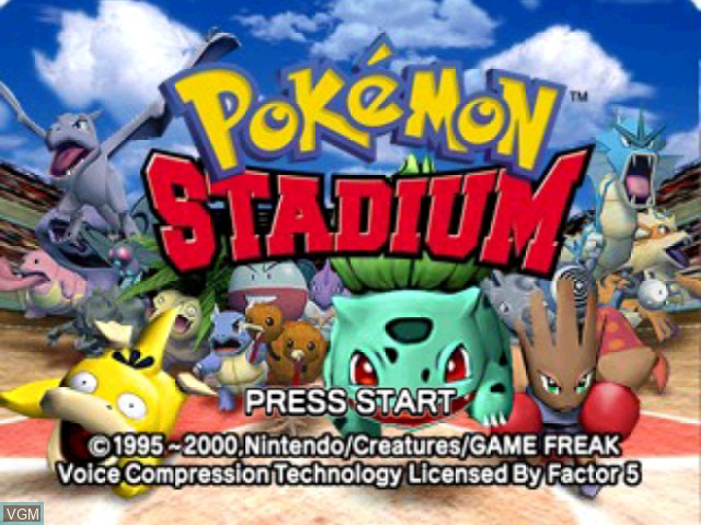 Title screen of the game Pokemon Stadium on Nintendo 64