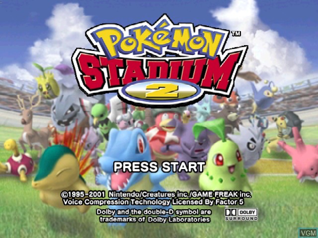 Title screen of the game Pokemon Stadium 2 on Nintendo 64