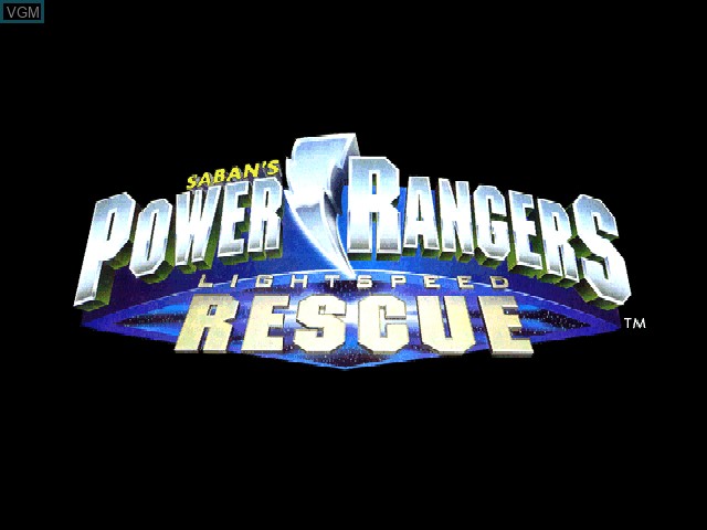 Title screen of the game Power Rangers - Lightspeed Rescue on Nintendo 64