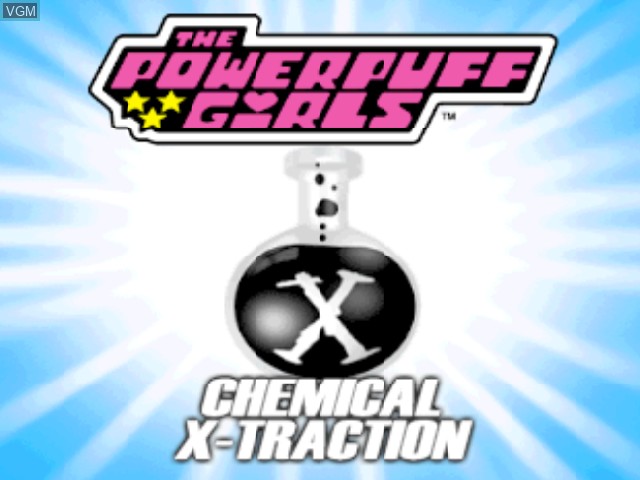 Title screen of the game The Powerpuff Girls - Chemical X-Traction on Nintendo 64