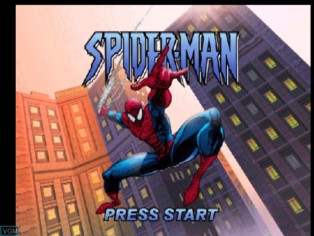 Title screen of the game Spider-Man on Nintendo 64