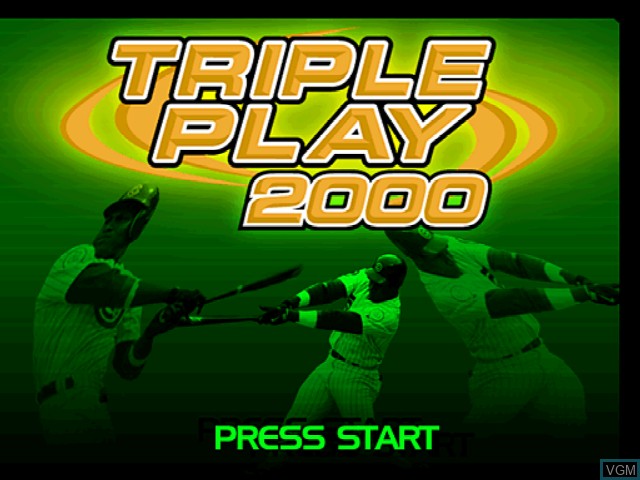 Title screen of the game Triple Play 2000 on Nintendo 64