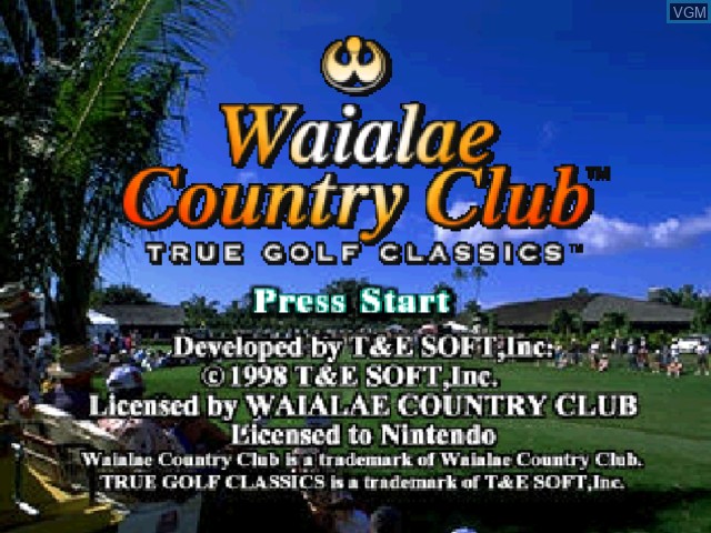 Title screen of the game Waialae Country Club - True Golf Classics on Nintendo 64