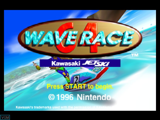 Title screen of the game Wave Race 64 on Nintendo 64