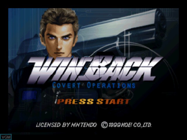 Title screen of the game WinBack - Covert Operations on Nintendo 64