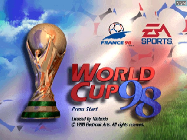 Title screen of the game World Cup 98 on Nintendo 64
