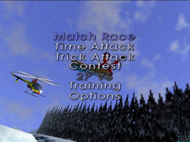Menu screen of the game 1080° Snowboarding on Nintendo 64