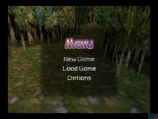 Menu screen of the game Aidyn Chronicles - The First Mage on Nintendo 64