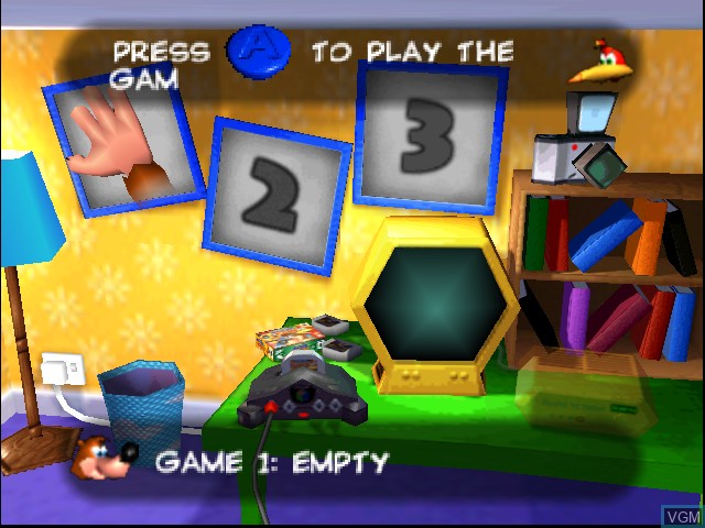Menu screen of the game Banjo-Tooie on Nintendo 64