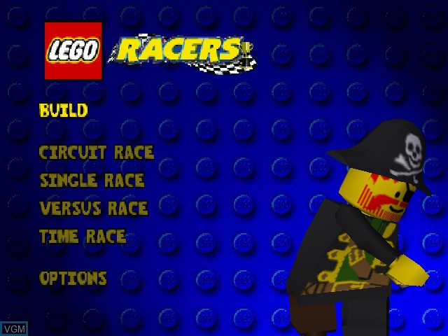 Menu screen of the game LEGO Racers on Nintendo 64