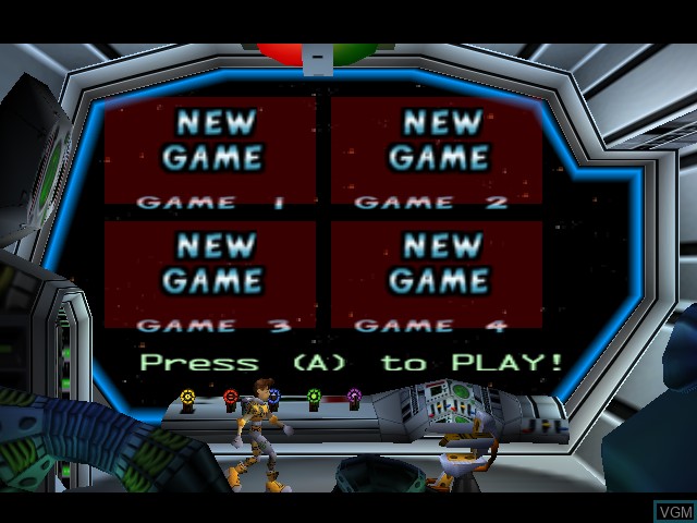 Menu screen of the game Lode Runner 3-D on Nintendo 64