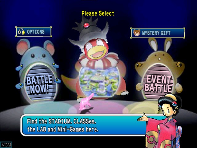 Menu screen of the game Pokemon Stadium 2 on Nintendo 64
