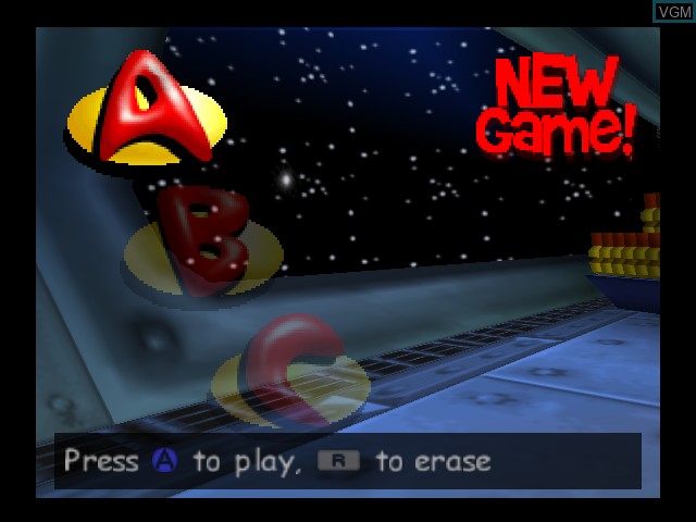 Menu screen of the game Rocket - Robot on Wheels on Nintendo 64