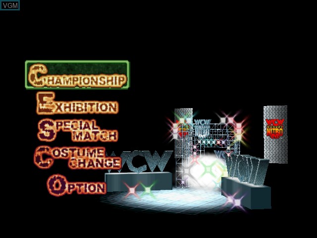 Menu screen of the game WCW/nWo Revenge on Nintendo 64