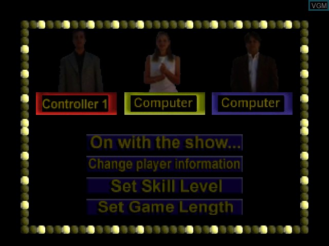 Menu screen of the game Wheel of Fortune on Nintendo 64