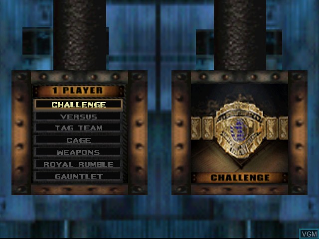 Menu screen of the game WWF War Zone on Nintendo 64