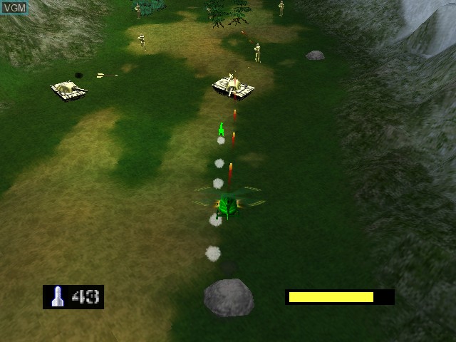 In-game screen of the game Army Men - Air Combat on Nintendo 64
