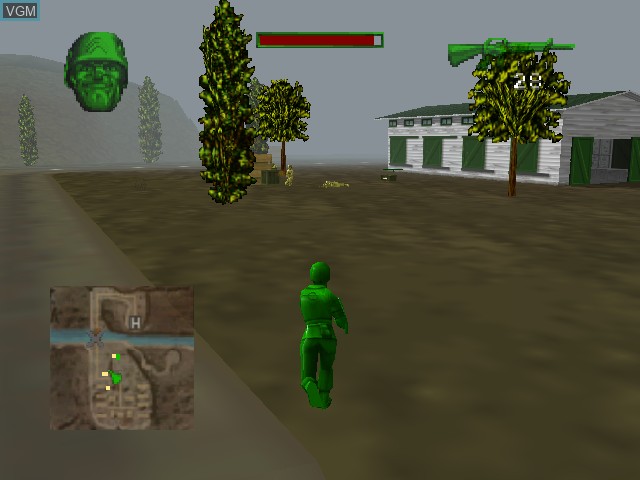 In-game screen of the game Army Men - Sarge's Heroes on Nintendo 64