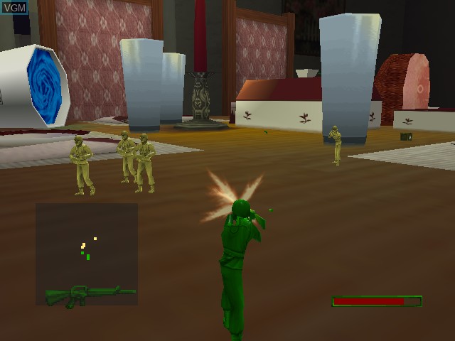 In-game screen of the game Army Men - Sarge's Heroes 2 on Nintendo 64