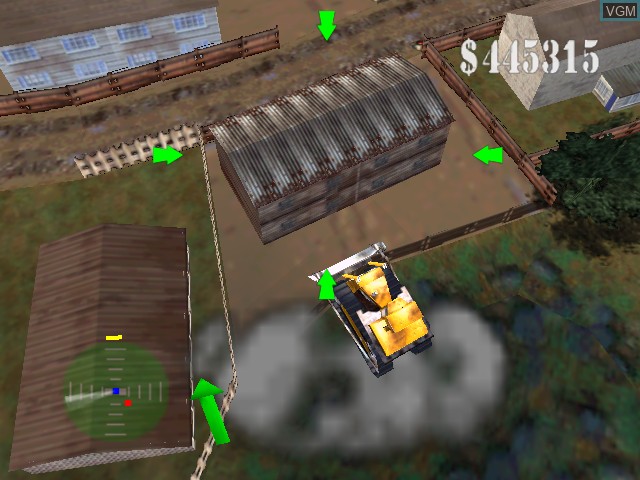 In-game screen of the game Blast Corps on Nintendo 64
