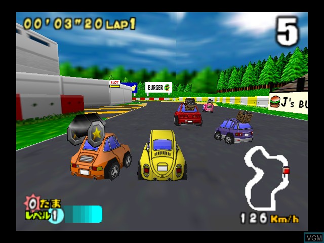 In-game screen of the game Choro Q 64 2 - Hacha Mecha Grand Prix Race on Nintendo 64
