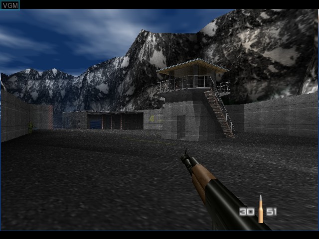 In-game screen of the game GoldenEye 007 on Nintendo 64