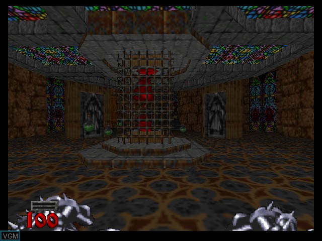 In-game screen of the game Hexen on Nintendo 64