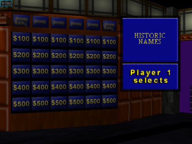 In-game screen of the game Jeopardy! on Nintendo 64