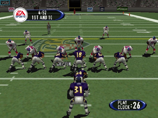 In-game screen of the game Madden NFL 2002 on Nintendo 64