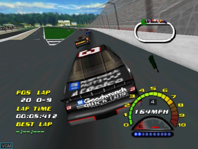 In-game screen of the game NASCAR 2000 on Nintendo 64