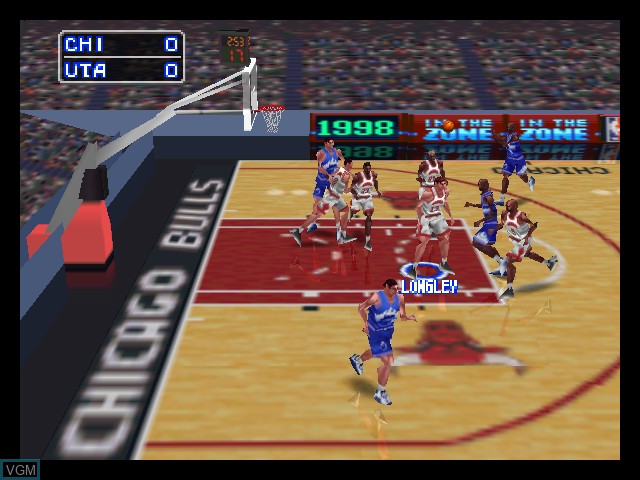 In-game screen of the game NBA In The Zone '98 on Nintendo 64