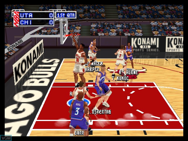 In-game screen of the game NBA In The Zone '99 on Nintendo 64