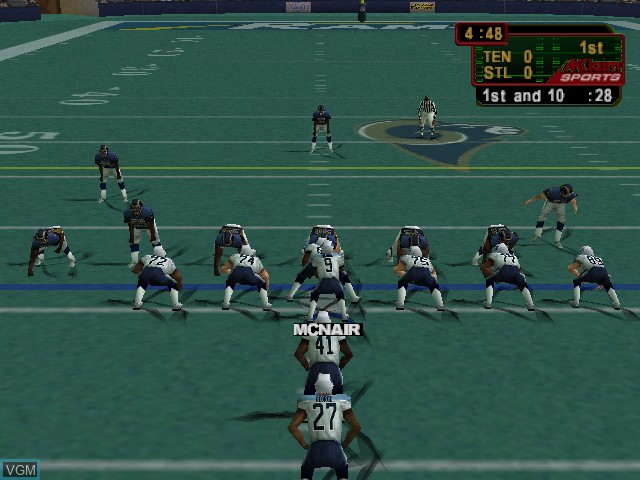 In-game screen of the game NFL QB Club 2001 on Nintendo 64