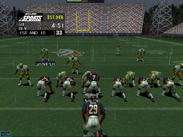 In-game screen of the game NFL Quarterback Club 99 on Nintendo 64