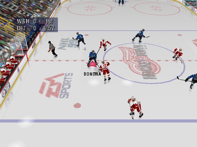 In-game screen of the game NHL 99 on Nintendo 64