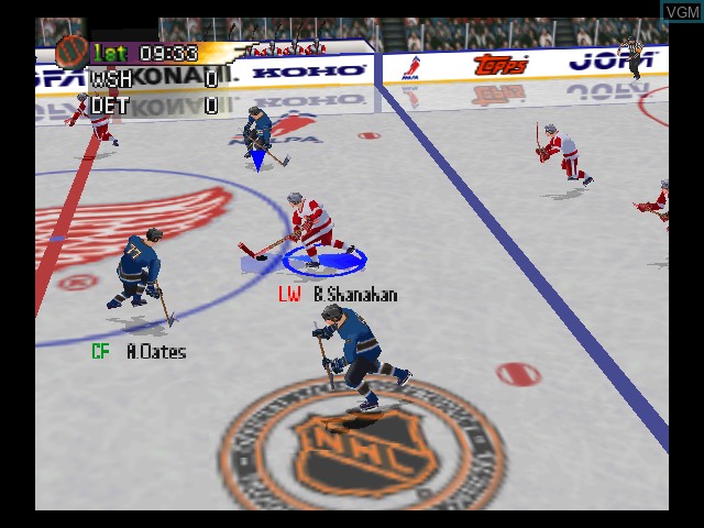 In-game screen of the game NHL Blades of Steel '99 on Nintendo 64