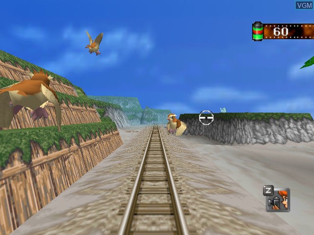 In-game screen of the game Pokemon Snap on Nintendo 64