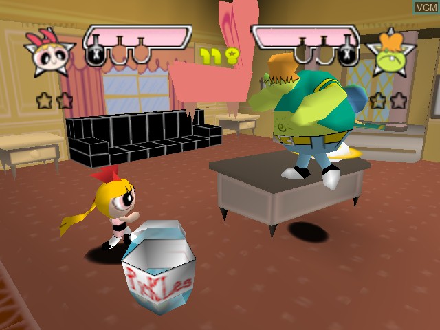 In-game screen of the game The Powerpuff Girls - Chemical X-Traction on Nintendo 64