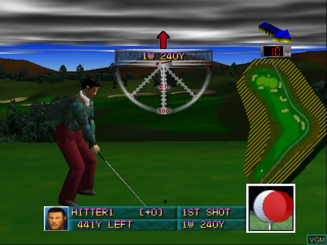 In-game screen of the game Eikou no St Andrews on Nintendo 64