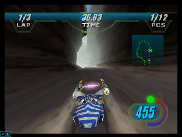 In-game screen of the game Star Wars Episode I - Racer on Nintendo 64