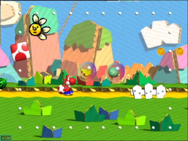In-game screen of the game Yoshi's Story on Nintendo 64