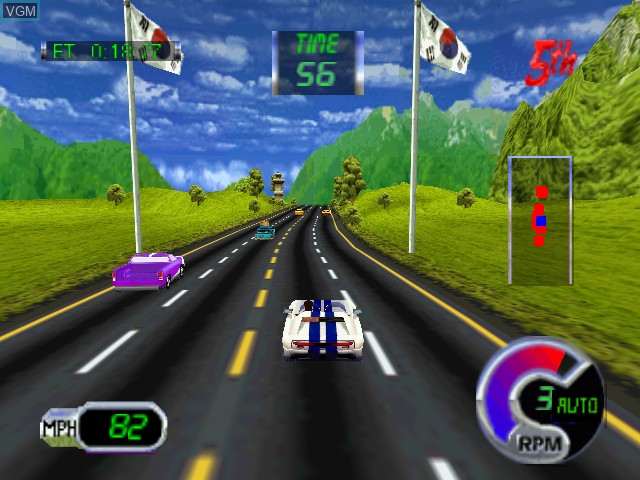 In-game screen of the game Cruis'n Exotica on Nintendo 64