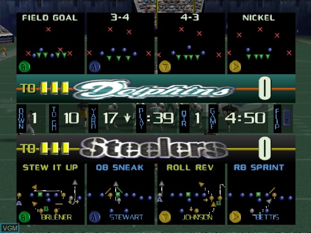 In-game screen of the game NFL Quarterback Club 98 on Nintendo 64