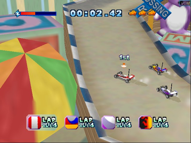 In-game screen of the game Mini Racers on Nintendo 64