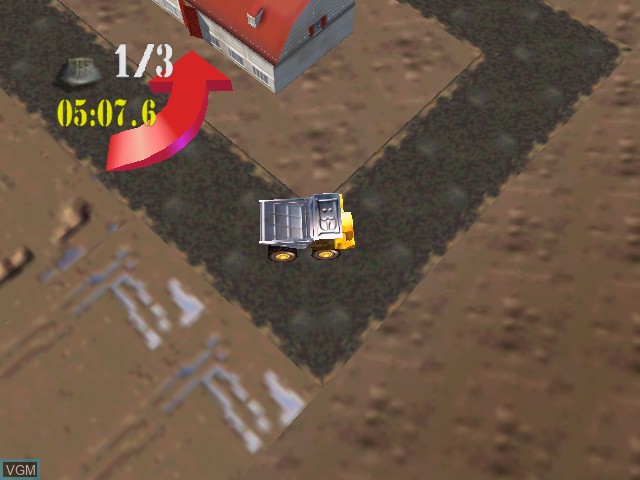In-game screen of the game Blast Corps on Nintendo 64