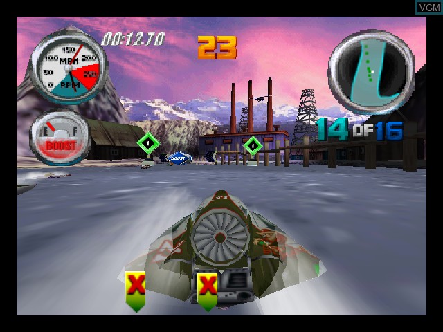 In-game screen of the game Hydro Thunder on Nintendo 64