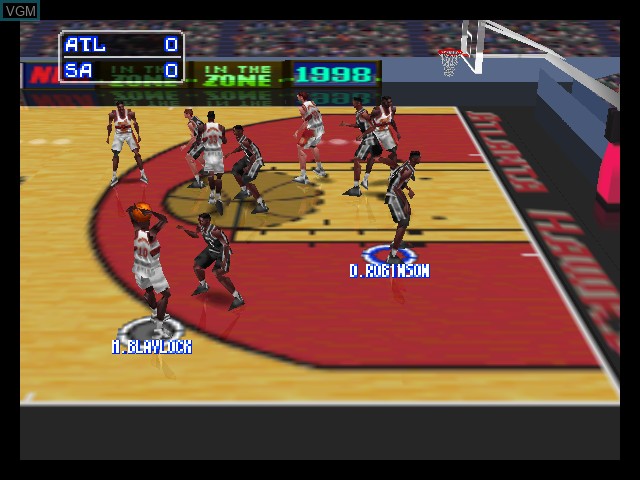 In-game screen of the game NBA In The Zone '98 on Nintendo 64