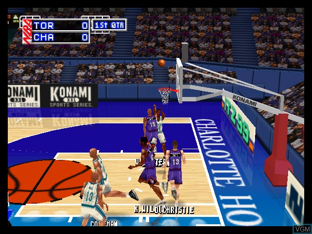 In-game screen of the game NBA In The Zone '99 on Nintendo 64